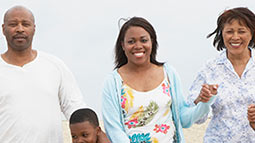 family on the beach