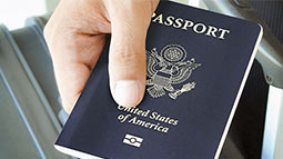 hand holding passport
