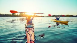 kayaking on summer vacation