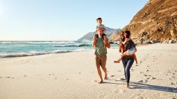 family on beach vacation