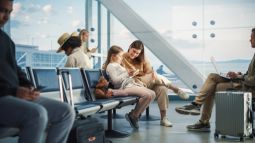 family at airport